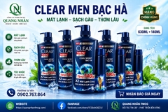 DẦU GỘI CLEAR MEN COOL SPORT BẠC HÀ 630G TẶNG KÈM DG 140G) x 8 BỘ