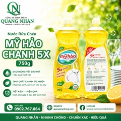 Nước Rửa Chén MY HAO Chanh Chai Trong 5X 750g x 12chai