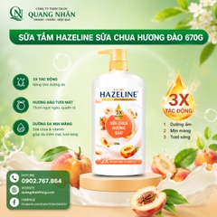 SỮA TẮM HAZELINE SỮA CHUA HƯƠNG ĐÀO 670G X 8 CHAI