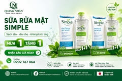 GEL RỬA MẶT SIMPLE THANH KHIẾT 150ML + CHAI NTT SIMPLE 200ML X 6 BỘ