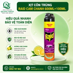 XỊT CÔN TRÙNG RAID CAM CHANH 600ML+100ML X 12 CHAI