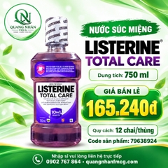 Nước súc miệng Listerine Total Care Sensitive hơi thở thơm mát chai 750m * 12 Chai / thùng