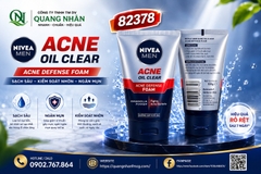 82378 SỮA RỬA MẶT NIVEA NAM ACNE OIL CLEAR FROAM 100G x 24 CHAI