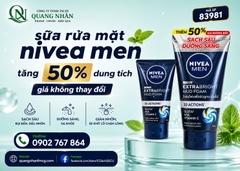 83981 SỮA RỬA MẶT NIVEA NAM EXTRA BRIGHT MUD 100G +50G x 24 CHAI