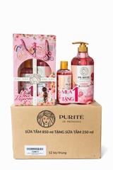 SỮA TẮM THIÊN NHIÊN PURITE CHERRY BLOSSOM HƯƠNG HOA ANH ĐÀO850ml+ 250ml /12 bộ/THÙNG