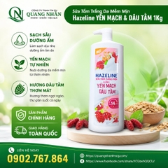 Sữa Tắm Trắng Da Mềm Mịn Hazeline YẾN MẠCH & DÂU TẰM 1Kg x 12 CHAI