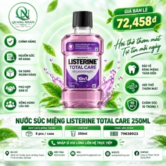 Nước súc miệng Listerine Total Care Mouthwash chăm sóc toàn diện 10in1 250ml * 8 chai / Thùng