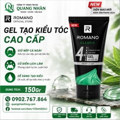 GEL TẠO KIỂU TÓC ROMANO CLASSIC SỐ 4 GIỮ NẾP LÂU 150G (đen) X 48 TUÝP