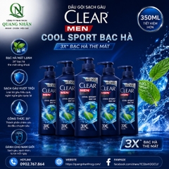 DẦU GỘI CLEAR MEN COOL SPORT BẠC HÀ 350ML x 24 CHAI