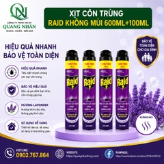XỊT CÔN TRÙNG RAID LAVENDER 600ML+100ML X 12 CHAI