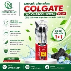 BÀN CHẢI ĐÁNH RĂNG COLGATE 360 CHARCOL SPIRAL BO DOI X 12 bộ