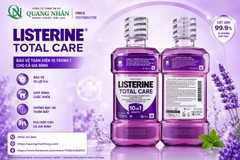 Nước súc miệng Listerine Total Care Mouthwash chăm sóc toàn diện 10in1 750ml * 12 chai / Thùng