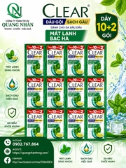 DẦU GỘI CLEAR MÁT LẠNH BẠC HÀ X 6G X 10+2 X 84 DÂY