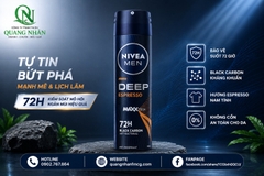 85367 - Xịt Ngăn Mùi NIVEA MEN Deep Than Đen Hương Espresso (150 ml) x 12 chai