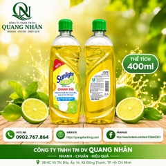 NƯỚC RỬA CHÉN SUNLIGHT HƯƠNG CHANH 400G x 24 chai