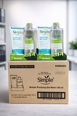 GEL RỬA MẶT SIMPLE THANH KHIẾT 150ML + CHAI NTT SIMPLE 200ML X 6 BỘ