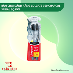 BÀN CHẢI ĐÁNH RĂNG COLGATE 360 CHARCOL SPIRAL BO DOI X 12 bộ