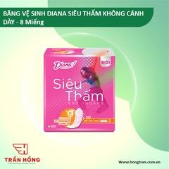 BĂNG VỆ SINH DIANA SIÊU THẤM KHÔNG CÁNH DÀY - 8 Miếng x 48 gói