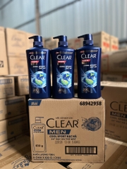 DẦU GỘI CLEAR MEN COOL SPORT MÁT LẠNH BẠC HÀ 630G X 8 chai