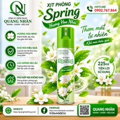 Xịt phòng nước hoa Spring - Hương hoa nhài 225ml x 24 chai
