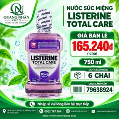 Nước súc miệng Listerine Total Care Mouthwash chăm sóc toàn diện 10in1 750ml * 12 chai / Thùng