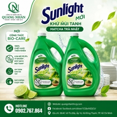 NƯỚC RỬA CHÉN SUNLIGHT KHỬ MÙI TANH MATCHA TRÀ NHẬT 3.5KG x 3 CAN