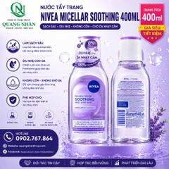 89259 NƯỚC TẨY TRANG NIVEA SOOTHING DỊU DA 400ML x 6 CHAI