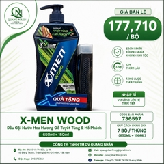 DẦU GỘI NƯỚC HOA XMEN WOOD 12h sạch sâu 650ML +150ml x 12 CHAI