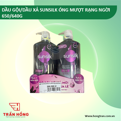 DẦU GỘI & DẦU XẢ SUNSILK ÓNG MƯỢT RẠNG NGỜI 650/640G x 4 BỘ