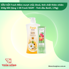 DẦU GỘI Fresh Mềm mượt chắc khoẻ, tinh chất thiên nhiên 650g KM (tặng 1 DX Fresh Ngăn ngừa gãy rụng - Tinh dầu Bưởi, 170g) x 7 bộ
