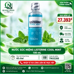 Nước Súc Miệng LISTERINE Coolmint Bạc Hà 100ml x 24 Chai