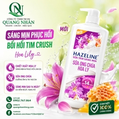 Sữa Tắm Dưỡng Ẩm Trắng Da Mềm Mịn Hazeline SỮA ONG CHÚA & HOA LY 1Kg x 12 chai