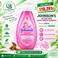 Dầu Gội johnson active kid shiny drops 500ml (hồng) x 12 Chai