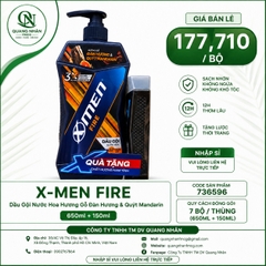 DẦU GỘI NƯỚC HOA XMEN FIRE 650ML +150ml x 7 Bộ