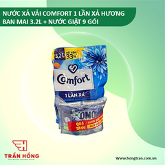 NƯỚC XẢ VẢI COMFORT 1 LẦN XẢ HƯƠNG BAN MAI 3.2L + NG 9 GÓI ) x 3 BỘ
