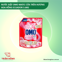 NƯỚC GIẶT OMO MATIC CỬA TRÊN HƯƠNG HOA HỒNG ECUADOR 3.6KG x 4 TÚI