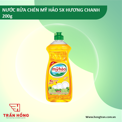 NƯỚC RỬA CHÉN MỸ HẢO 5X HƯƠNG CHANH 200g x 40 CHAI