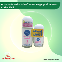 83747-1 LĂN NGĂN MÙI NỮ NIVEA Sáng mịn tối ưu 50ML + 1 chai 12ml X 12 BỘ