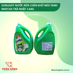 NƯỚC RỬA CHÉN SUNLIGHT KHỬ MÙI TANH MATCHA TRÀ NHẬT 3.5KG x 3 CAN
