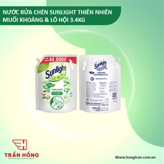 NƯỚC RỬA CHÉN SUNLIGHT THIÊN NHIÊN MUỐI KHOÁNG & LÔ HỘI 3.4KG x 4 TÚI