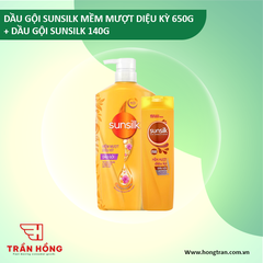DẦU GỘI SUNSILK MỀM MƯỢT DIỆU KỲ 650G + DẦU GỘI SUNSILK 140G) x 8 bộ
