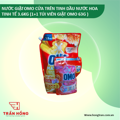 NƯỚC GIẶT  OMO CỬA TRÊN TINH DẦU NƯỚC HOA TINH TẾ 3.6KG (1+1 TÚI VIÊN GIẶT OMO 63G ) x 4 BỘ ( NEW )