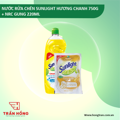 NƯỚC RỬA CHÉN SUNLIGHT HƯƠNG CHANH 750G + NRC GUNG 220ML x 9 BỘ
