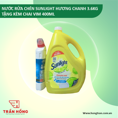 NƯỚC RỬA CHÉN SUNLIGHT HƯƠNG CHANH 3.6KG TẶNG KÈM CHAI VIM 400ML x 3 BỘ