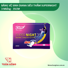 BĂNG VỆ SINH DIANA SIÊU THẤM SUPERNIGHT 3 Miếng - 35CM x 48 gói