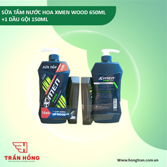 SỮA TẮM NƯỚC HOA XMEN WOOD 650ML+1 DẦU GỘI 150ML x 7 BỘ