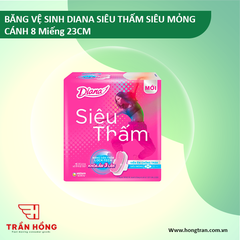 BĂNG VỆ SINH DIANA SIÊU THẤM SIÊU MỎNG CÁNH 8 Miếng -23CM x 48 gói