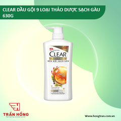 DẦU GỘI CLEAR 9 LOẠI THẢO DƯỢC SẠCH GÀU 630G x 8 CHAI