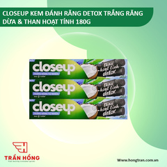 KEM ĐÁNH RĂNG CLOSEUP DETOX TRẮNG RĂNG DỪA & THAN HOẠT TÍNH 180G/36 ống