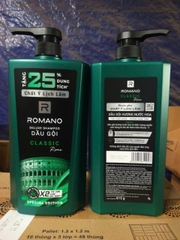 DẦU GỘI ROMANO CLASSIC 650ML + 25% ( xanh lá )  X 12 CHAI